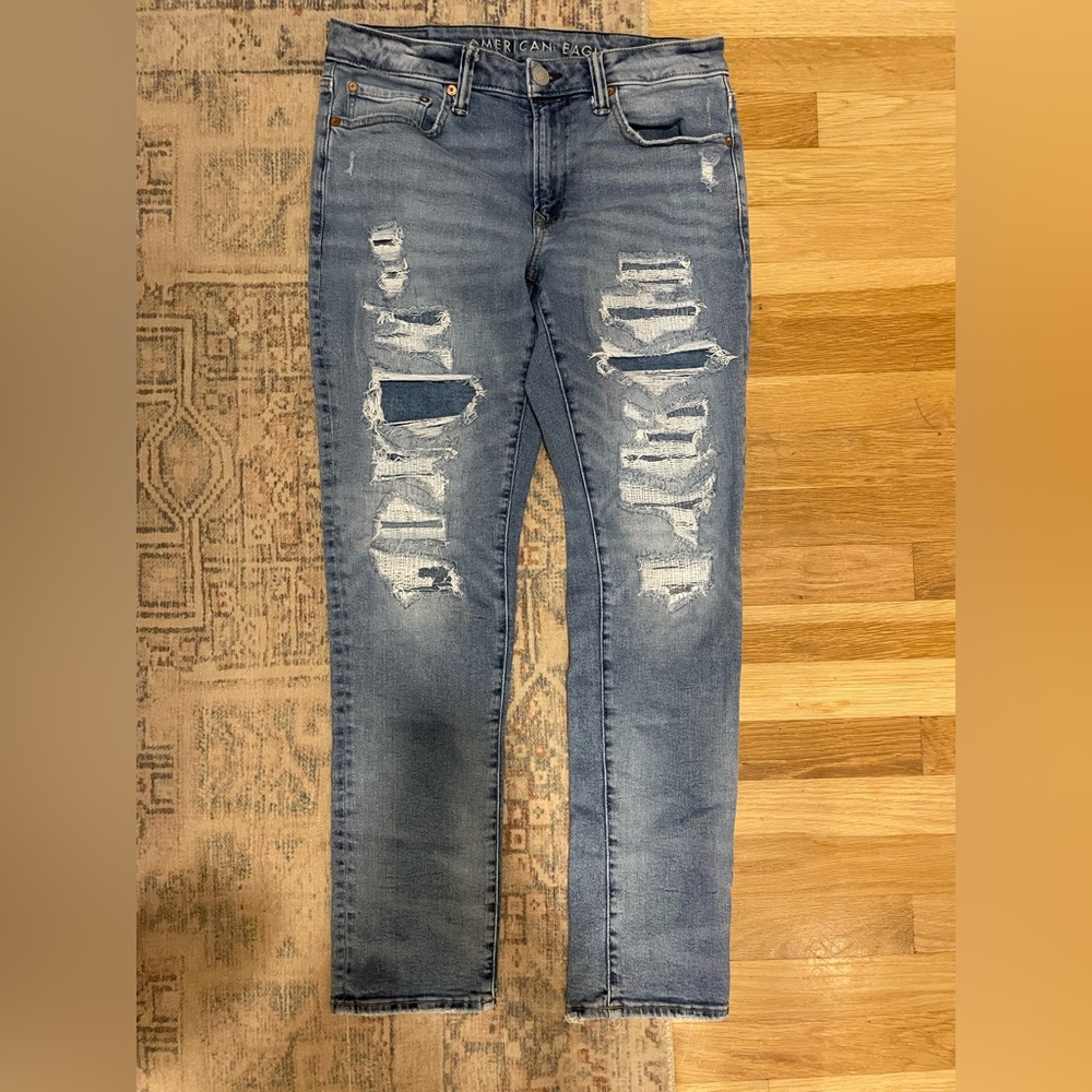AE AirFlex+ Patched Slim Straight Jean
 32 x 29